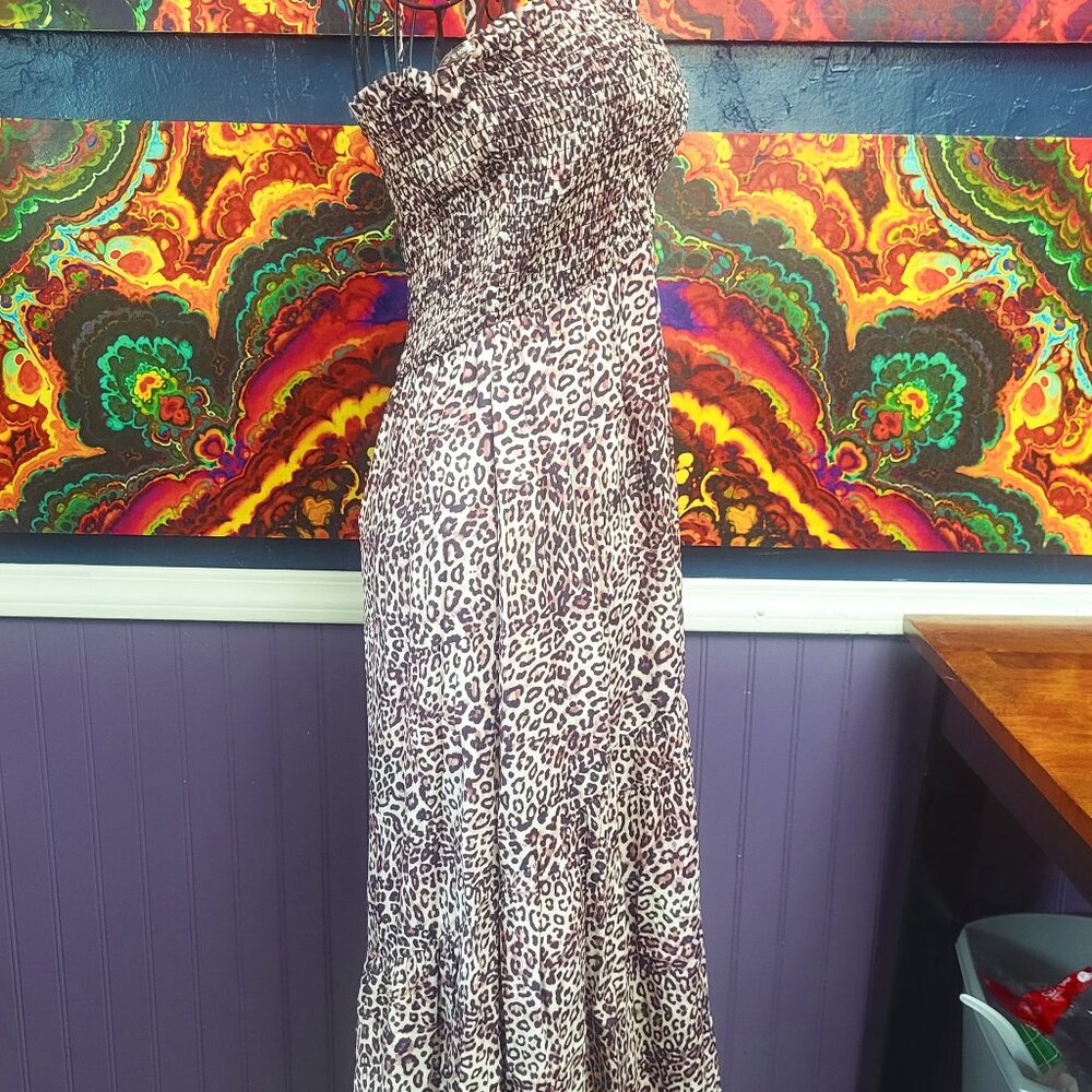Hale Bob ~ Sz S ~ Animal Print ~ Halter Top Dress ~ Excellent Condition - Picture 2 of 11